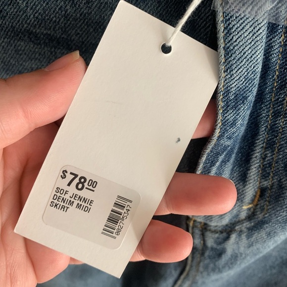 Sofie the Label Jennie Denim Midi Pencil Skirt with Middle Slit - Picture 4 of 4